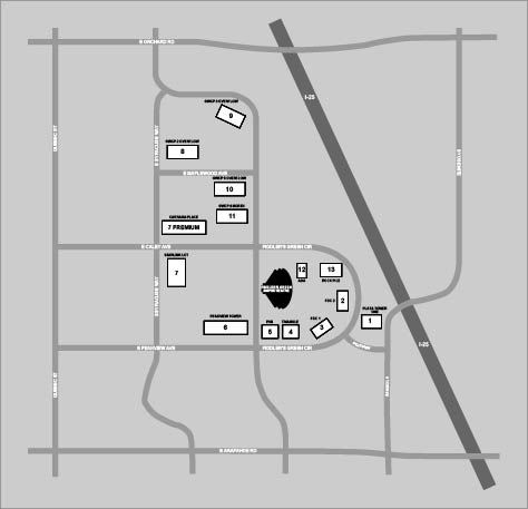 Fiddlers Green Amphitheatre Parking Venue Map