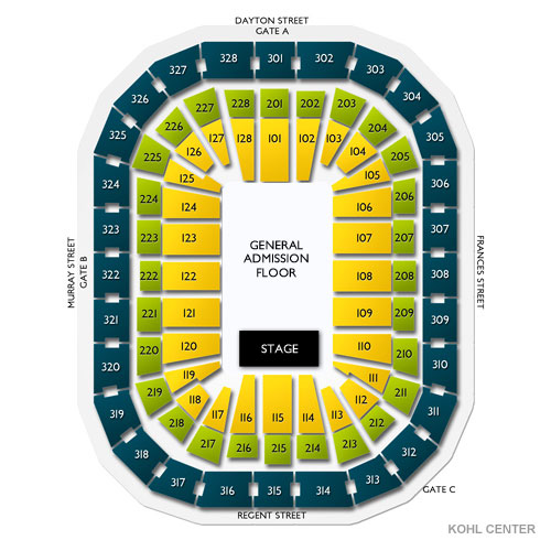 Kohl Center Venue Map