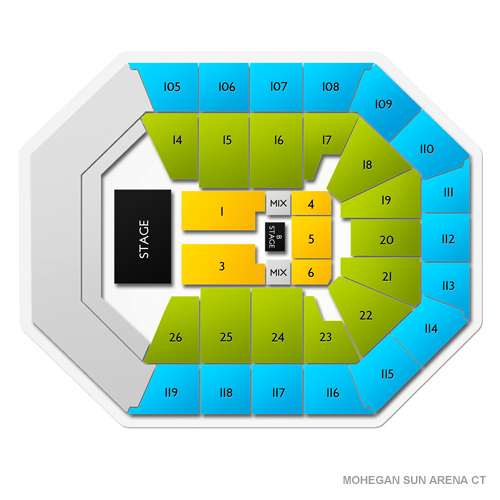Mohegan Sun Arena Seating Chart With Rows