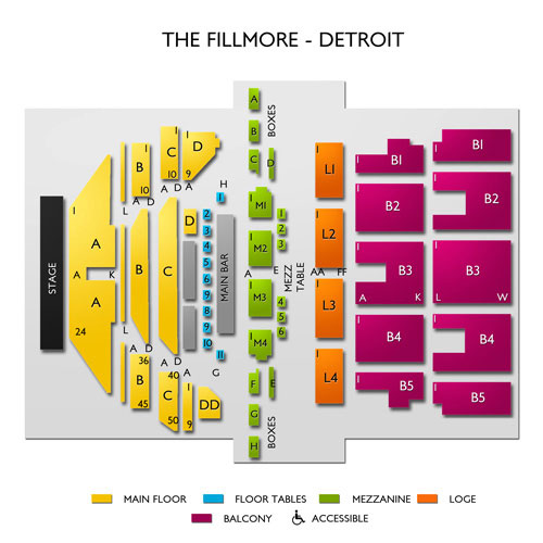 The Fillmore Detroit Venue Map