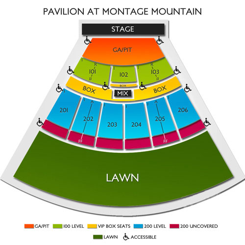 The Pavilion At Montage Mountain Detailed Seating Chart