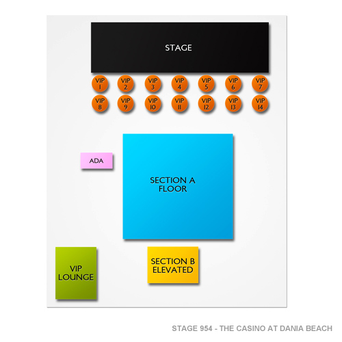 The Casino at Dania Beach Stage 954 Venue Map