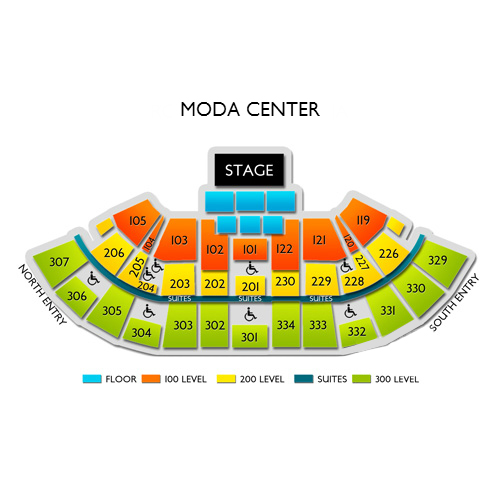 Moda Center Seating Chart & Map