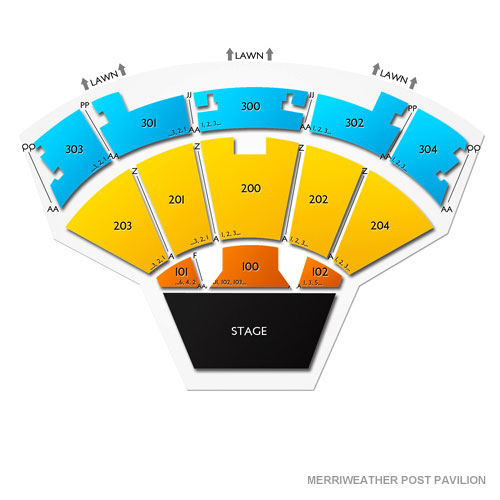 Merriweather Post Pavilion Detailed Seating Chart