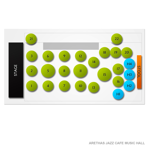 Aretha's Jazz Cafe at Music Hall Venue Map