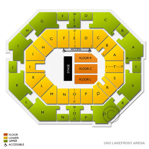 UNO Lakefront Arena Venue Map