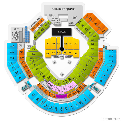 Petco Park Map 2021 Grupo Firme In San Diego Tickets | Ticketcity