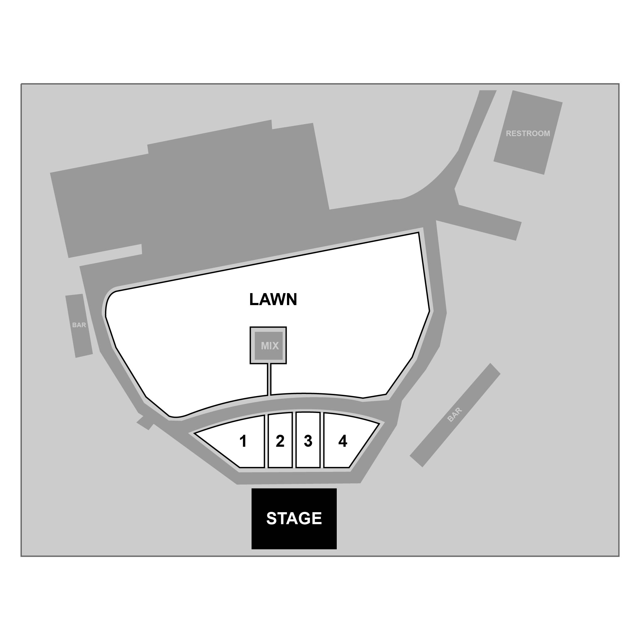 The Lawn at White Oak Music Hall Venue Map