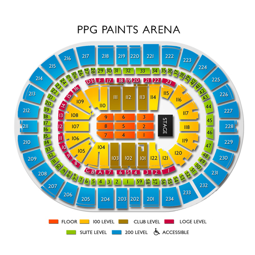 Ppg Paints Arena Seating Chart Hockey
