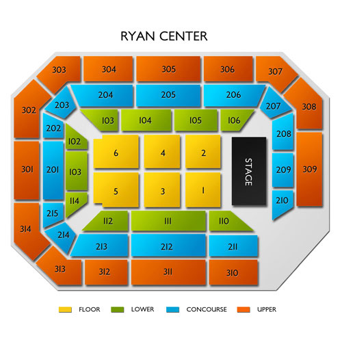 Ryan Center Venue Map