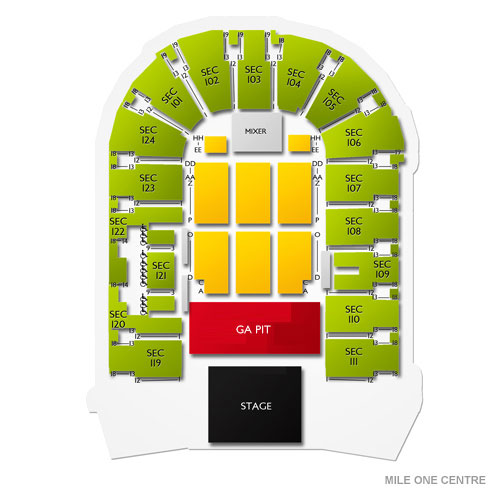 Mary Browns Centre Venue Map
