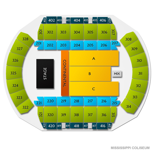 Mississippi Coliseum Venue Map