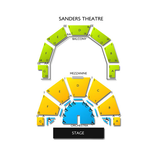 Sanders Theatre Venue Map