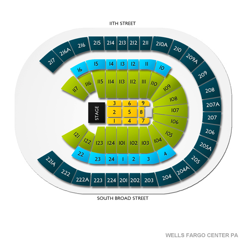 Wells Fargo Center - PA Venue Map