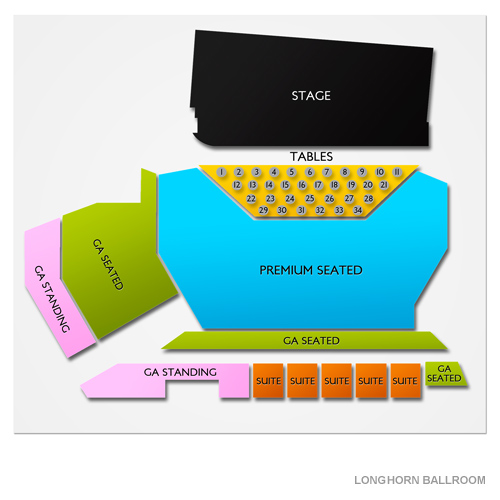 Longhorn Ballroom Venue Map