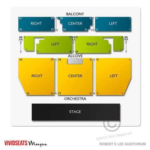 Robert E Lee Auditorium Seating Chart | Vivid Seats