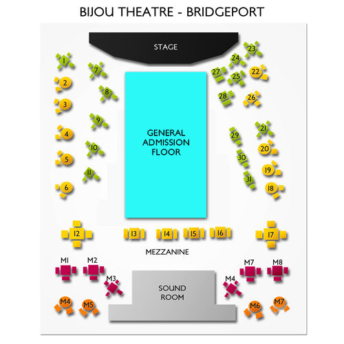 Bijou Theatre - Bridgeport Venue Map