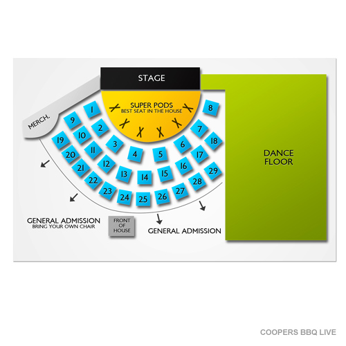 Coopers BBQ Live Venue Map