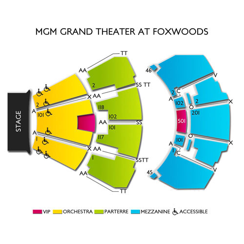 The Grand Theater at Foxwoods Resort Casino 2019 Seating Chart