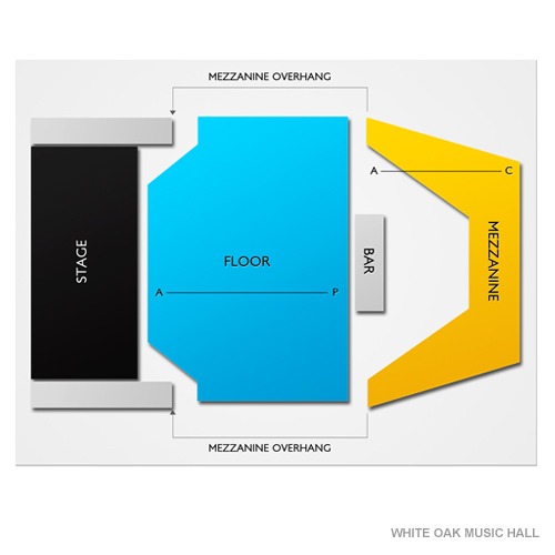 White Oak Music Hall - Downstairs Venue Map