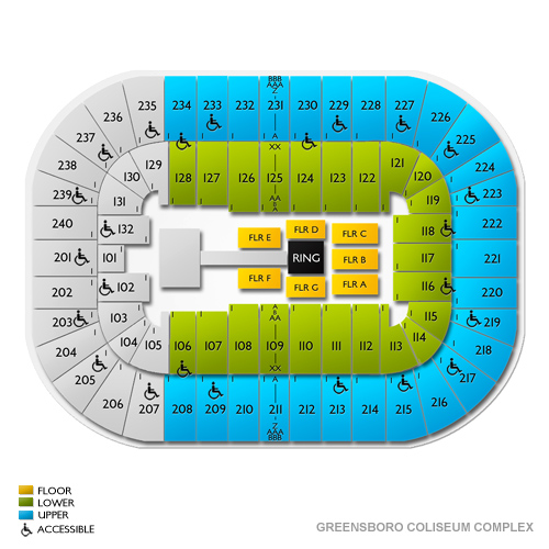 Greensboro Coliseum Complex Virtual Seating Chart