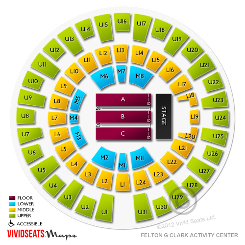 Felton G Clark Activity Center Seating Chart | Vivid Seats