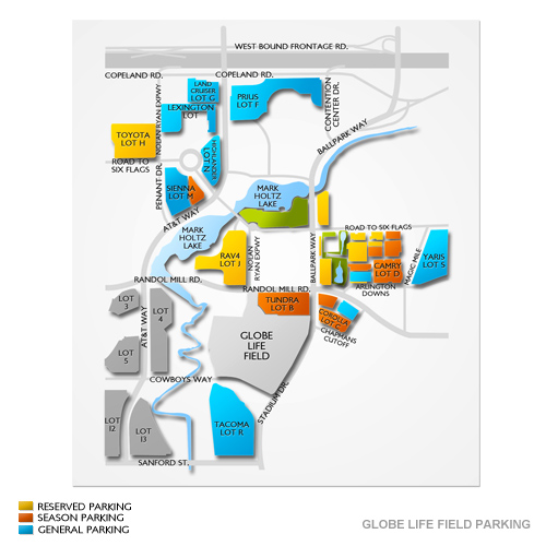 Texas Rangers Parking Map Texas Rangers Parking Tickets | Globe Life Field Parking | Wed Apr 27, 2022