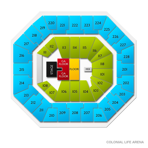 Columbia Sc Colonial Life Arena Seating Chart