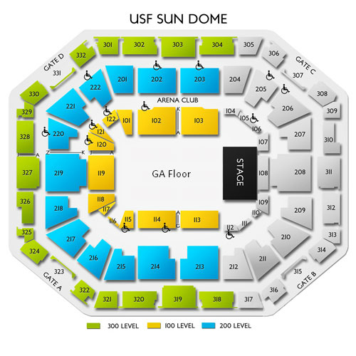 Yuengling Center 2019 Seating Chart
