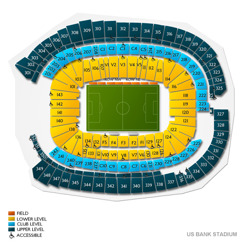 US Bank Stadium Venue Map