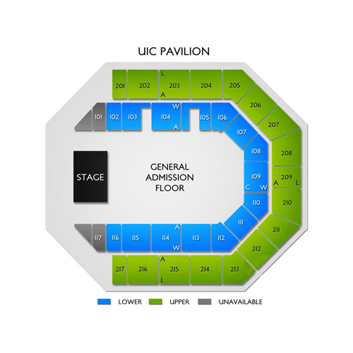 Credit Union 1 Arena at UIC Venue Map