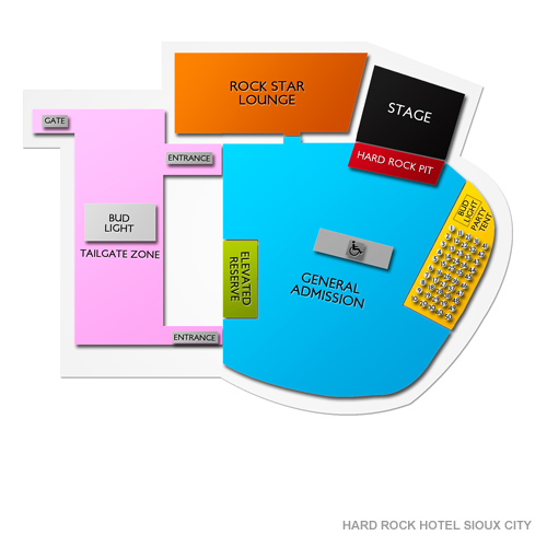 Hard Rock Hotel and Casino Sioux City Venue Map