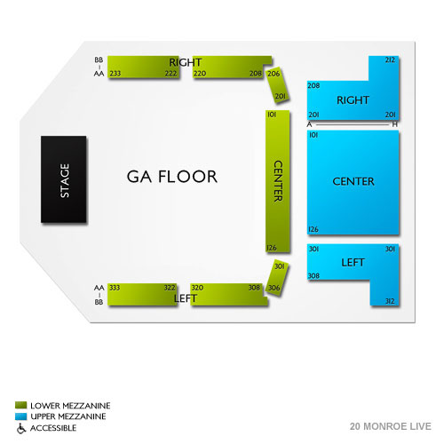 GLC Live at 20 Monroe Venue Map