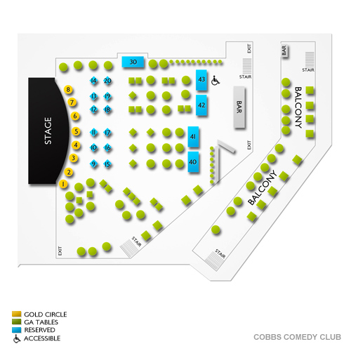 Cobb S Comedy Club Seating Chart