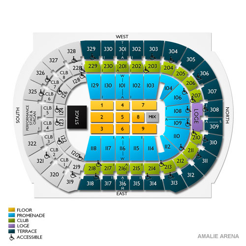 Amalie Arena Venue Map