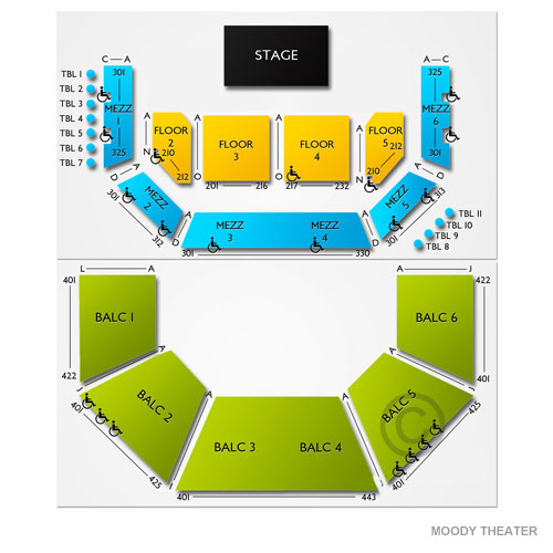 Austin City Limits Live At The Moody Theater Seating Chart