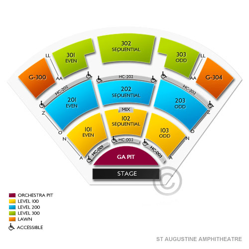 St Augustine Amphitheatre Venue Map