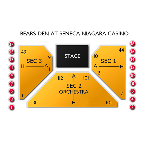 Bears Den at Seneca Niagara Casino Seating Chart | Vivid Seats