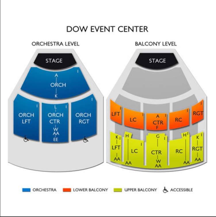 Dow Event Center Venue Map