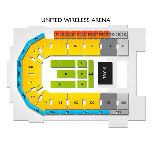 United Wireless Arena Venue Map