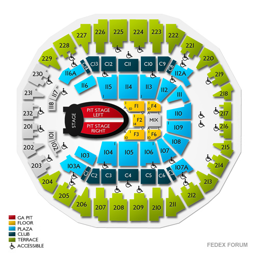 Fedex Arena Memphis Seating Chart