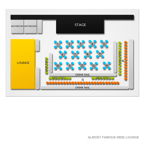 Almost Famous Wine Lounge Venue Map