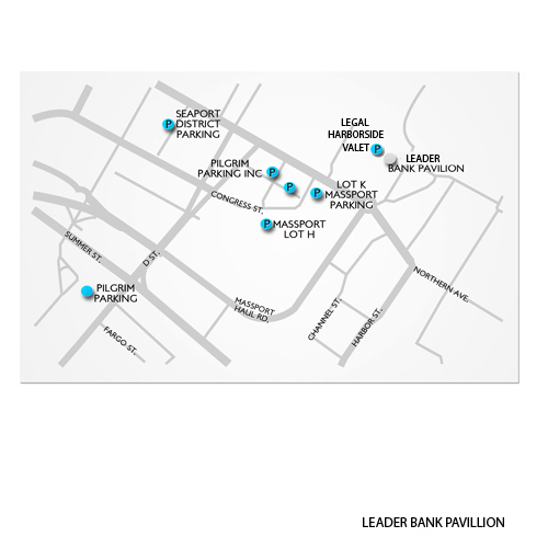 Leader Bank Pavilion Parking Venue Map