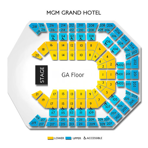 MGM Grand Garden Arena Venue Map