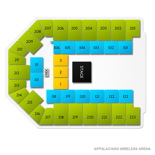 Appalachian Wireless Arena Venue Map