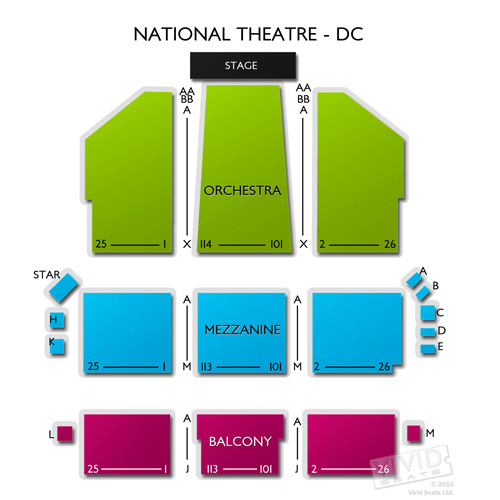 Washington National Theater Seating Chart