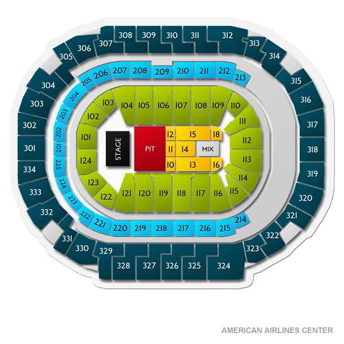 American Airlines Center - TX Venue Map