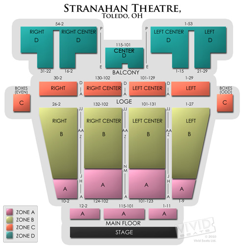 Stranahan Theatre Seating Chart | Vivid Seats