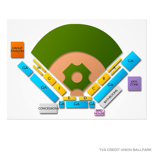 TVA Credit Union Ballpark Venue Map