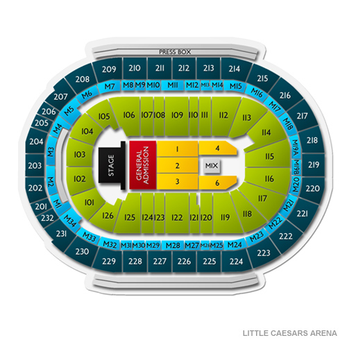 Little Caesars Arena Venue Map